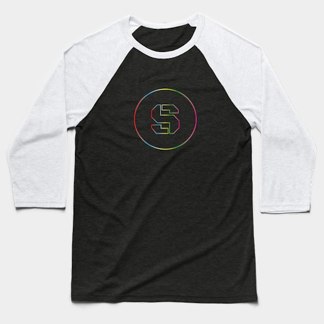 letter S colorful design Baseball T-Shirt by HB WOLF Arts